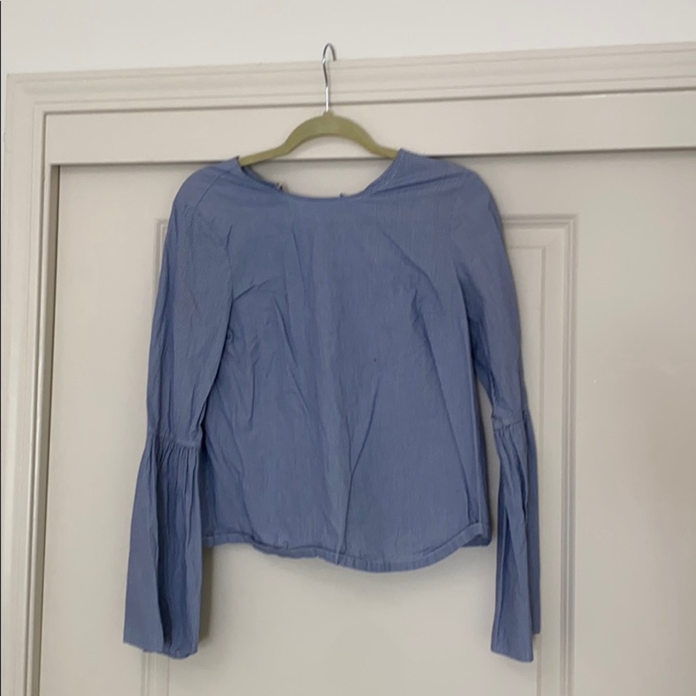 Blue striped long sleeve top